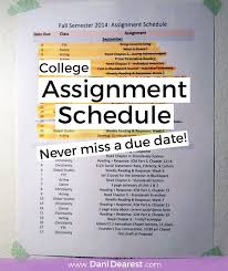 college schedule - be inspired